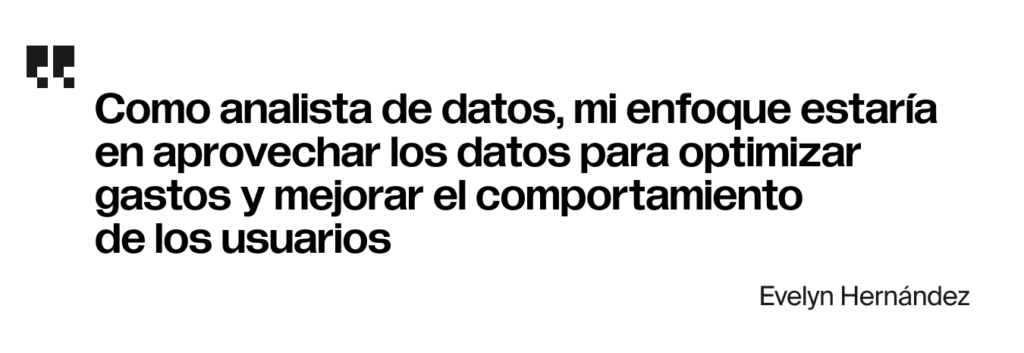 Como analista de datos, mi enfoque estaría en aprovechar los datos para optimizar gastos y mejorar el comportamiento de los usuarios