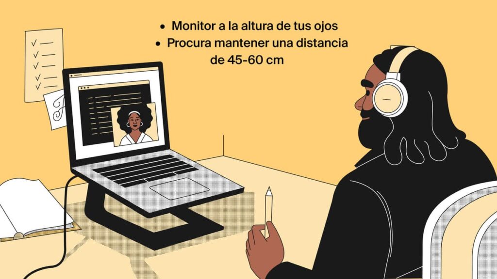 Ergonomía adecuada para trabajar en la computadora