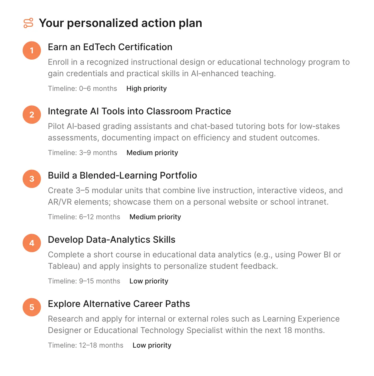 Discover your career action plan