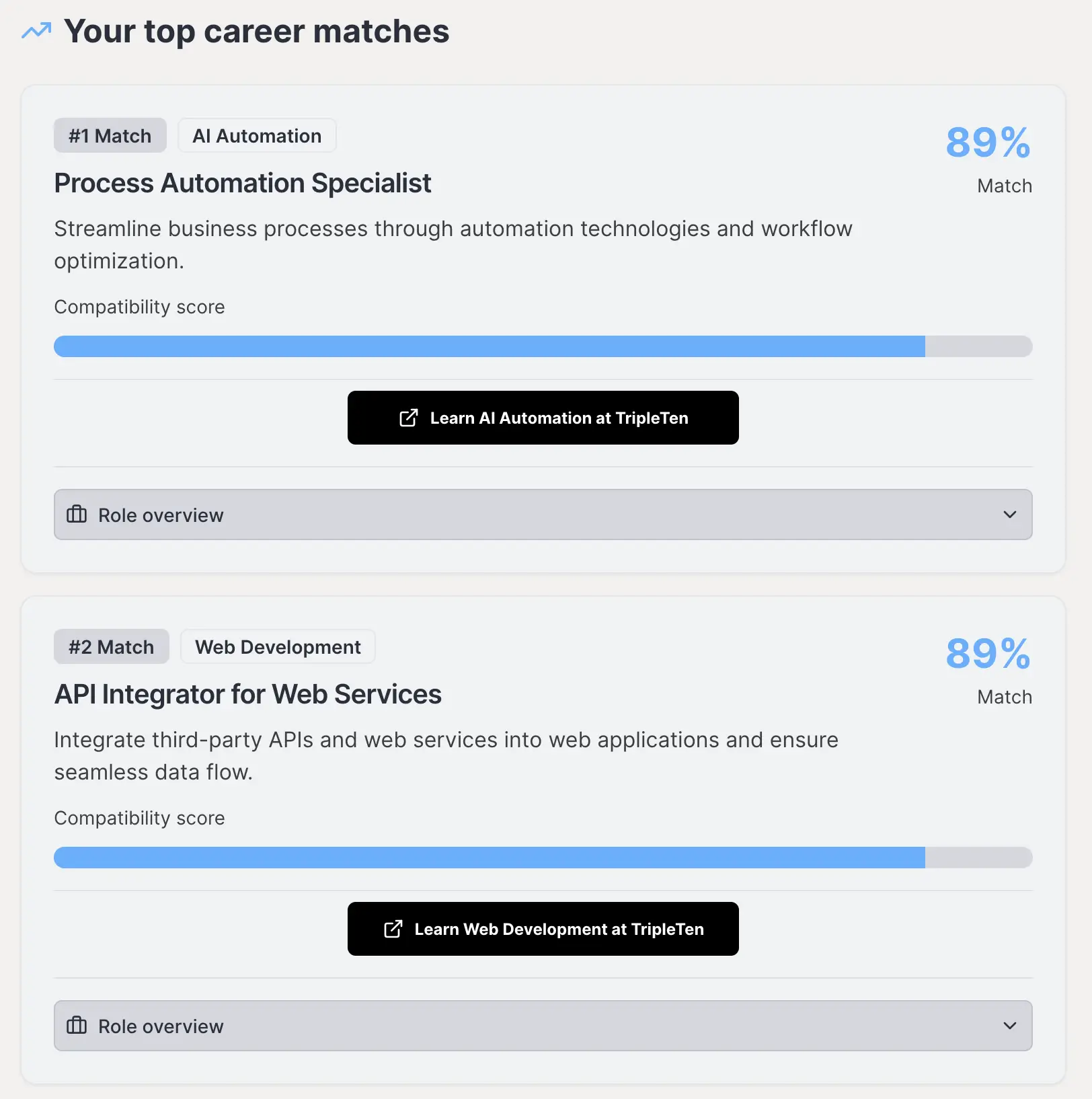 Career matches