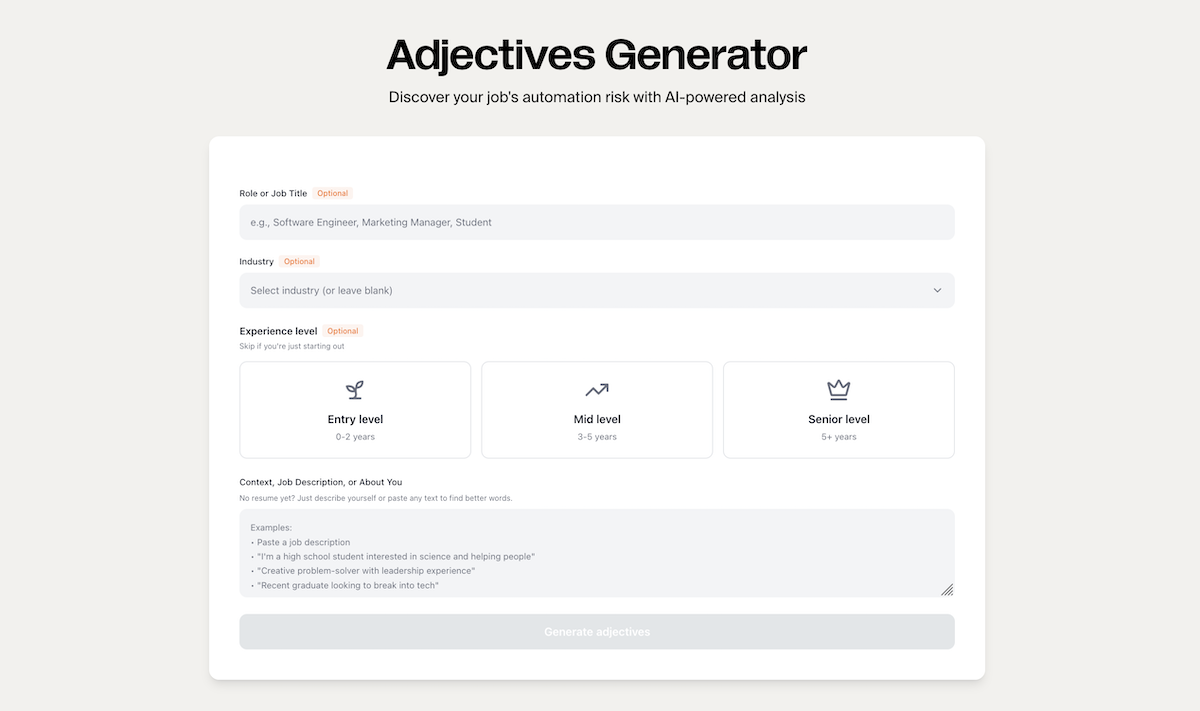 adjectives to describe yourself