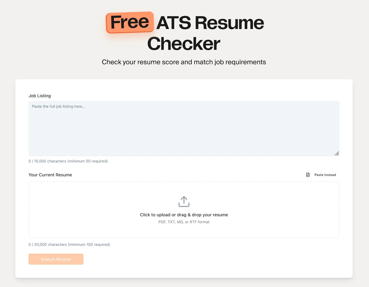 ats resume checker