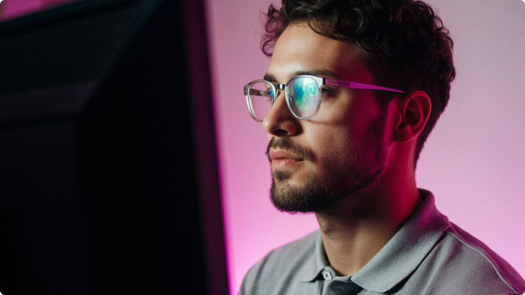 Persona frente a laptop aplicando programación en HTML y CSS