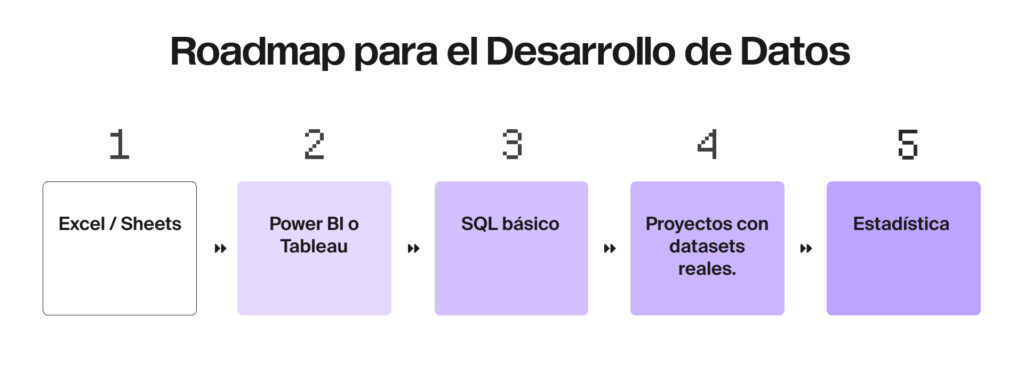 Mapa para el desarrollo de datos en tu carrera profesional