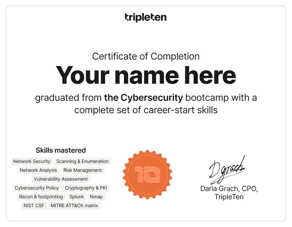 cybersecurity certificate