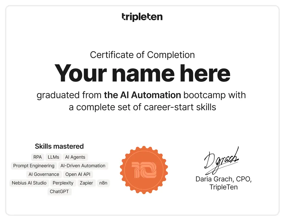 AI Automation certificate