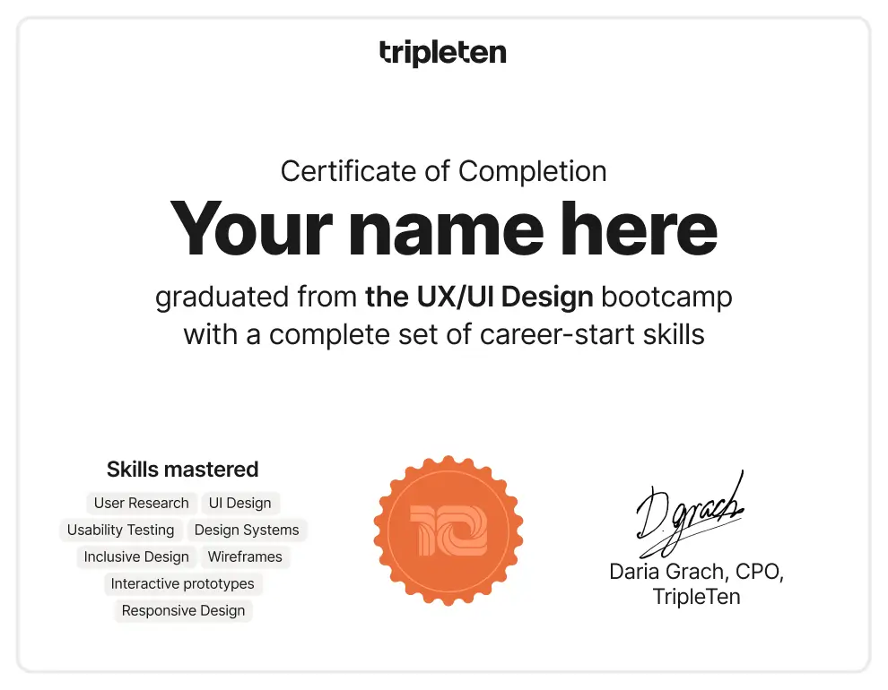 UI UX design certificate